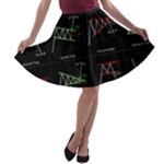 Chart Pattern A-line Skater Skirt