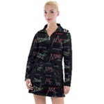 Chart Pattern Women s Long Sleeve Casual Dress