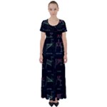 Chart Pattern High Waist Short Sleeve Maxi Dress