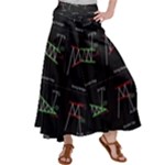 Chart Pattern Satin Palazzo Pants