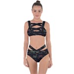 Chart Pattern Bandaged Up Bikini Set 