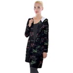 Chart Pattern Hooded Pocket Cardigan