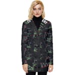 Chart Pattern Button Up Hooded Coat 