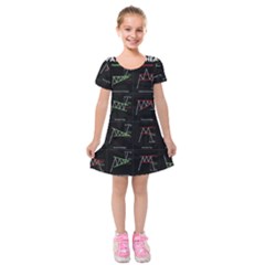 Chart Pattern Kids  Short Sleeve Velvet Dress from ArtsNow.com