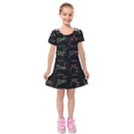 Chart Pattern Kids  Short Sleeve Velvet Dress