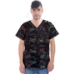 Chart Pattern Men s V-Neck Scrub Top