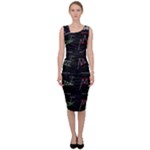 Chart Pattern Sleeveless Pencil Dress