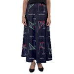 Chart Pattern Flared Maxi Skirt