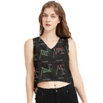 Chart Pattern V-Neck Cropped Tank Top