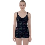Chart Pattern Tie Front Two Piece Tankini