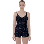 Chart Pattern Tie Front Two Piece Tankini