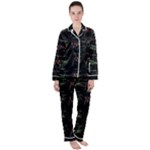 Chart Pattern Women s Long Sleeve Satin Pajamas Set	