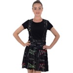 Chart Pattern Velvet Suspender Skater Skirt