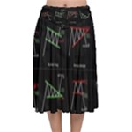 Chart Pattern Velvet Flared Midi Skirt