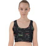 Chart Pattern Velvet Racer Back Crop Top