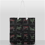 Chart Pattern Full Print Rope Handle Tote (Large)