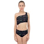 Chart Pattern Spliced Up Two Piece Swimsuit