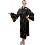 Chart Pattern Maxi Velour Kimono