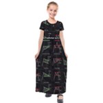 Chart Pattern Kids  Short Sleeve Maxi Dress