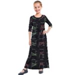 Chart Pattern Kids  Quarter Sleeve Maxi Dress