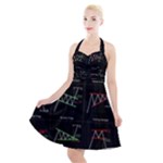 Chart Pattern Halter Party Swing Dress 