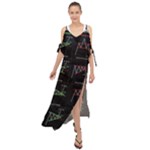 Chart Pattern Maxi Chiffon Cover Up Dress