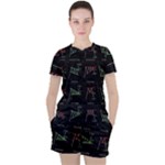 Chart Pattern Women s Tee and Shorts Set