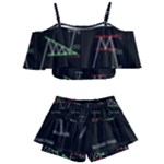 Chart Pattern Kids  Off Shoulder Skirt Bikini