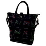 Chart Pattern Buckle Top Tote Bag