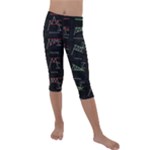 Chart Pattern Kids  Lightweight Velour Capri Leggings 