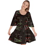 Chart Pattern Velour Kimono Dress