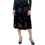 Chart Pattern Classic Velour Midi Skirt 