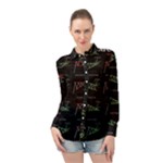 Chart Pattern Long Sleeve Chiffon Shirt