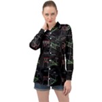 Chart Pattern Long Sleeve Satin Shirt