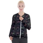 Chart Pattern Casual Zip Up Jacket