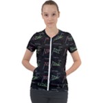 Chart Pattern Short Sleeve Zip Up Jacket