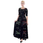 Chart Pattern Half Sleeves Maxi Dress