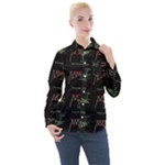 Chart Pattern Women s Long Sleeve Pocket Shirt