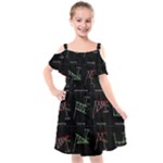 Chart Pattern Kids  Cut Out Shoulders Chiffon Dress