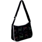 Chart Pattern Zip Up Shoulder Bag