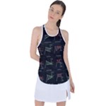 Chart Pattern Racer Back Mesh Tank Top