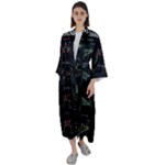 Chart Pattern Maxi Satin Kimono