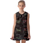 Chart Pattern Kids  Pilgrim Collar Ruffle Hem Dress