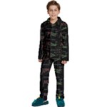 Chart Pattern Kids  Long Sleeve Velvet Pajamas Set