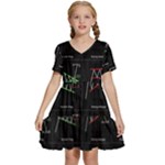 Chart Pattern Kids  Short Sleeve Tiered Mini Dress