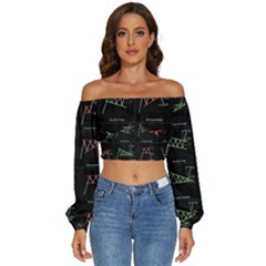 Long Sleeve Crinkled Weave Crop Top 