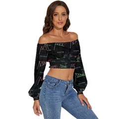 Long Sleeve Crinkled Weave Crop Top 