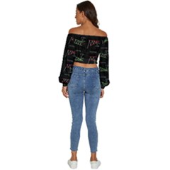 Long Sleeve Crinkled Weave Crop Top 