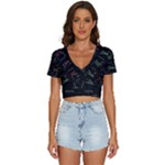 Chart Pattern V-Neck Crop Top