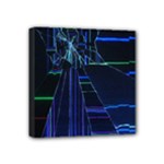 Screen Glitch Broken  Crack  Fracture  Glass Pattern Mini Canvas 4  x 4  (Stretched)